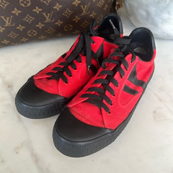 CELINE red canvas sneakers, Size 40 - Picture 1 of 11